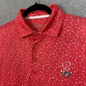 Barstool Golf Shirt Mens Size S Splatter All Over Print Short Sleeve Polo